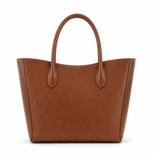 Bagex Brown Leather Classic Tote Handbag