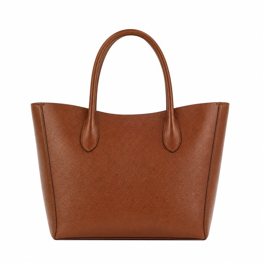 Bagex Brown Leather Classic Tote Handbag