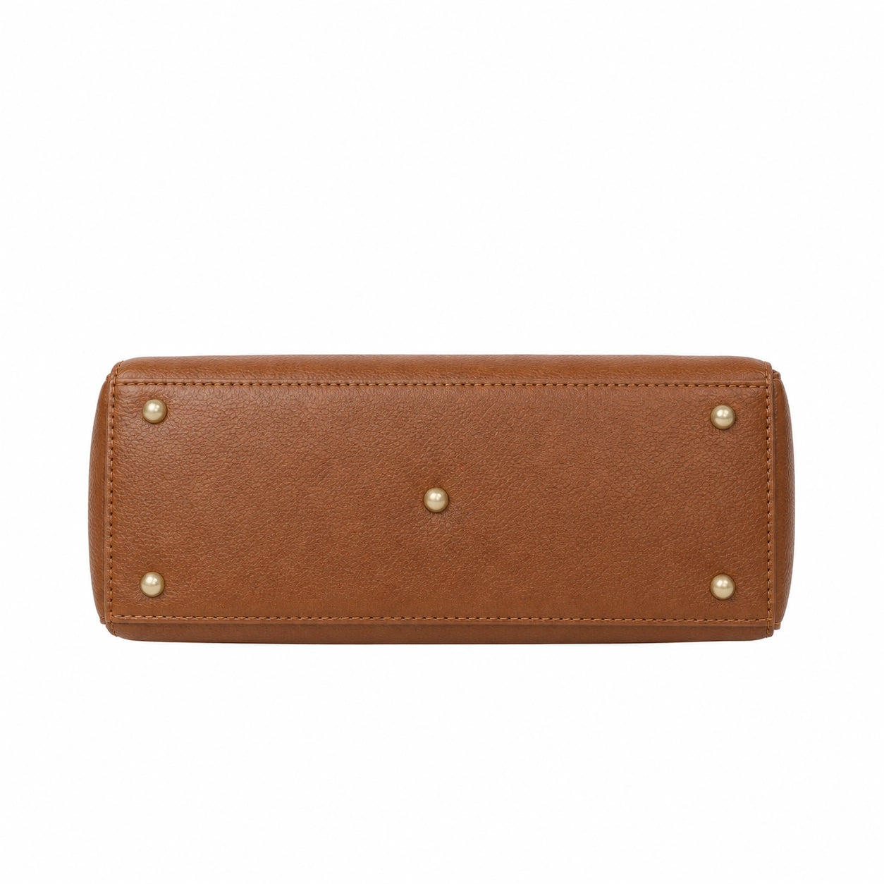 Bagex Brown Leather Hobo Handbag with Front Buckle Detail