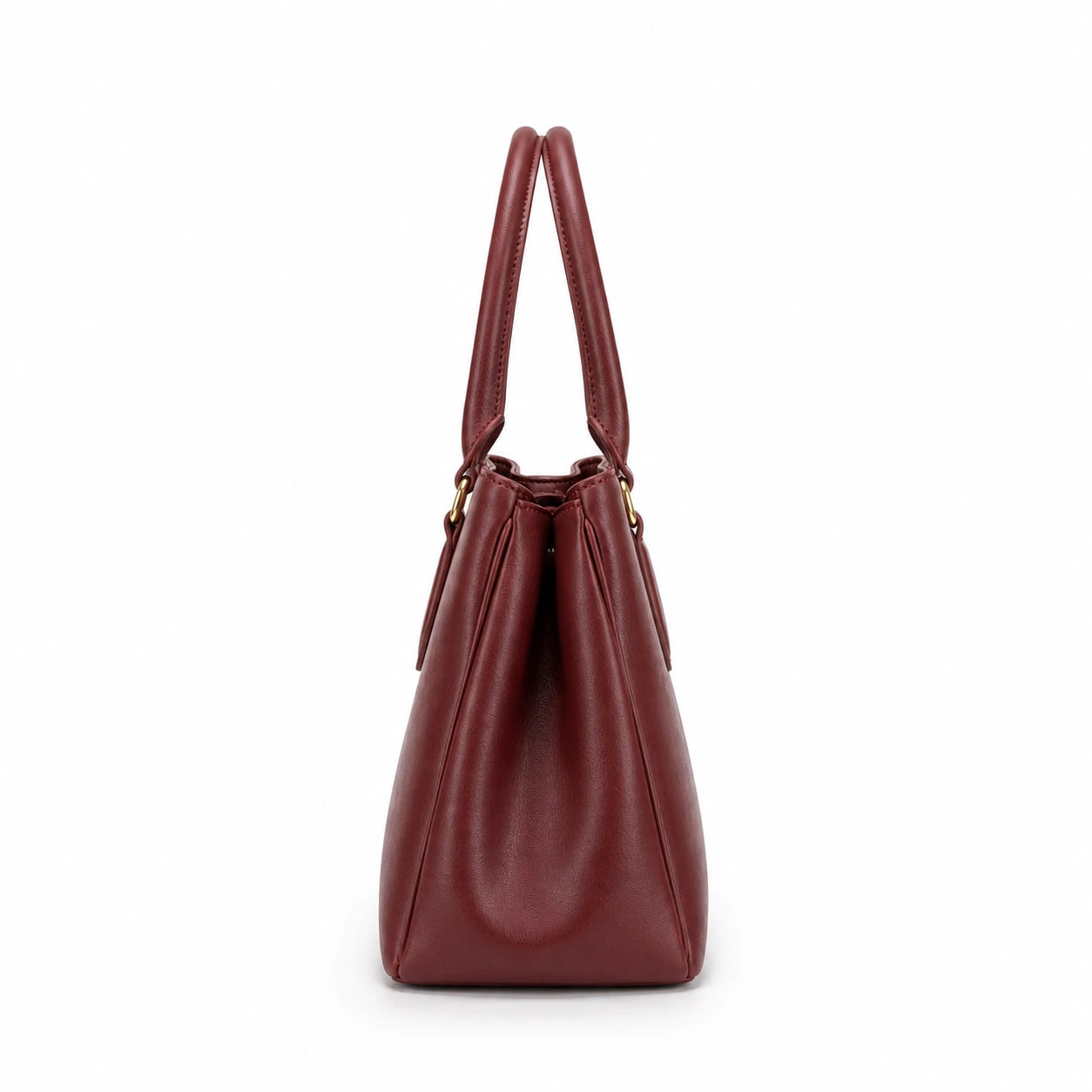 Bagex Burgundy Leather Structured Satchel Handbag