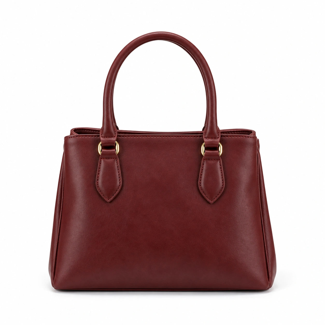 Bagex Burgundy Leather Structured Satchel Handbag